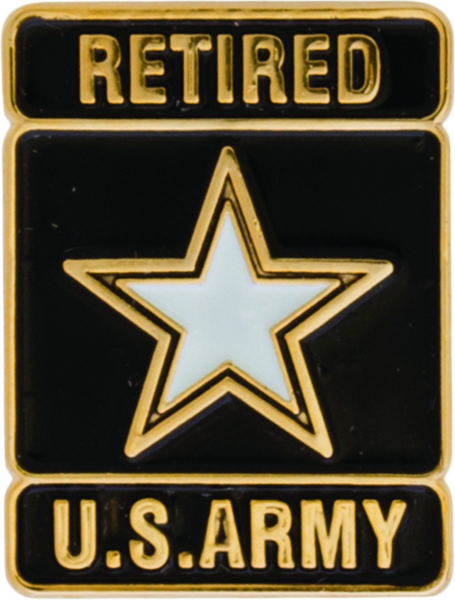 U S Army Retired Lapel Pin With Army Star Lapel Pin