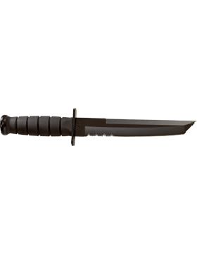 Tanto Black Serrated Ka-Bar Knife KNF-KB-1245 Hard Sheath