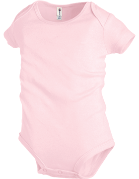 Infants 1x1 Rib Snap Tee 9500 Cotton Soft Pink