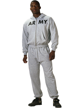 Army Gray PT Zipper Sweatshirt G.I. Type 6083