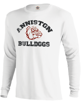 Anniston Bulldogs Long Sleeve White T-Shirt D61A