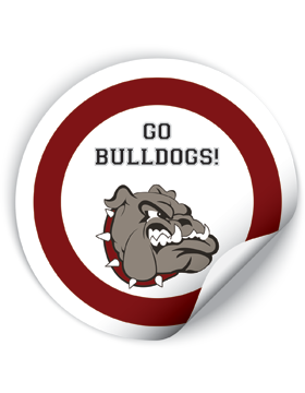 Anniston Bulldogs Round Sticker