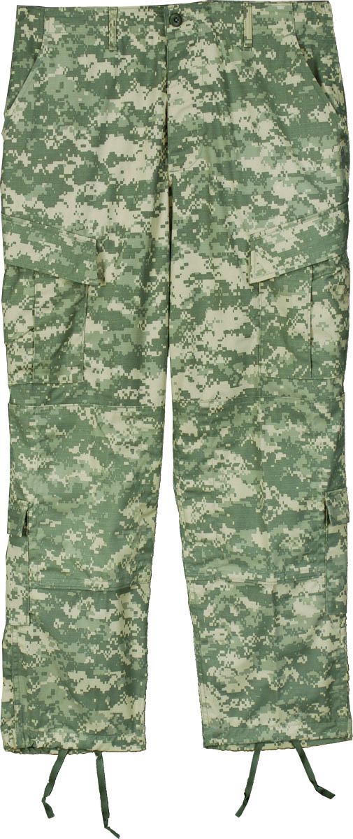 Tissu Ripstop Nylon/Coton 50/50 - 63" De Large, Imprimé Camouflage ACU, Imperméable DWR - Vendu Au Yard