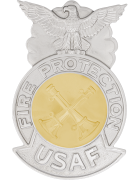 USAF Station Chief Badge, Large Back Two Bugle (Crossed) Gold Seal