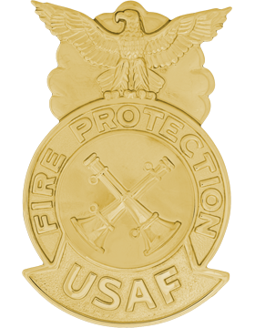 USAF Station Chief Badge, Large Nail Back Two Bugle (Crossed) Gold