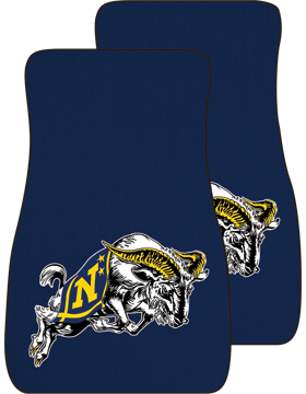 USNA with Jumping Goat Auto Mats, Set of 2 Front, Navy