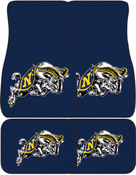 USNA with Jumping Goat Auto Mats, Set of 4 Front and Rear, Navy