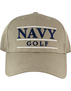 BC-USNA-105C Ball Cap Khaki - Navy Golf with Line Accent