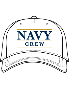 BC-USNA-108B Ball Cap White - Navy Crew with Line Accent