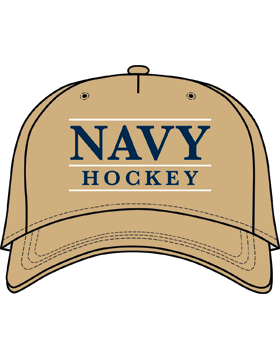 BC-USNA-109C Ball Cap Khaki - Navy Hockey with Line Accent