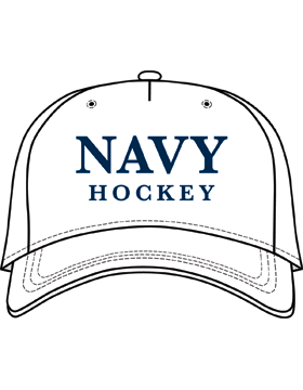 BC-USNA-109E Ball Cap White - Navy Hockey without Line Accent