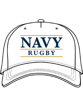 BC-USNA-115B Ball Cap White - Navy Rugby with Line Accent