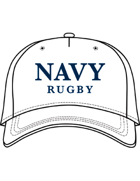 BC-USNA-115E Ball Cap White - Navy Rugby without Line Accent