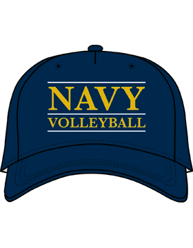 Navy Volleyball Ball Cap with Bar Design