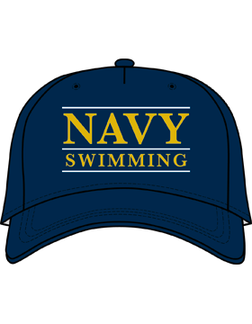 BC-USNA-119A Ball Cap Navy Blue - Navy Swimming with Bar Design