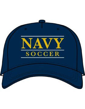 BC-USNA-121A Ball Cap Navy Blue - Navy Soccer with Bar Design