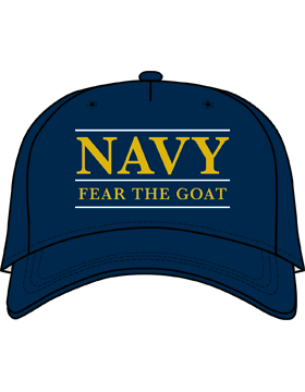 BC-USNA-125A Ball Cap Navy Blue - Navy Fear the Goat with Bar Design