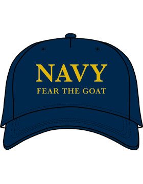 BC-USNA-125D Ball Cap Navy Blue - Navy Fear the Goat without Bar Design