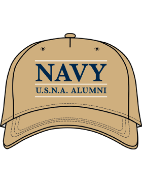 BC-USNA-126C Ball Cap Khaki - Navy USNA Alumni with Bar Design