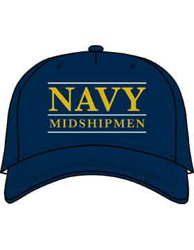 BC-USNA-127A Ball Cap Navy Blue - Navy Midshipmen with Bar Design