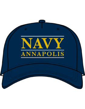 BC-USNA-128A Ball Cap Navy Blue - Navy Annapolis with Bar Design