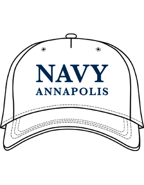 BC-USNA-128E Ball Cap White - Navy Annapolis without Bar Design