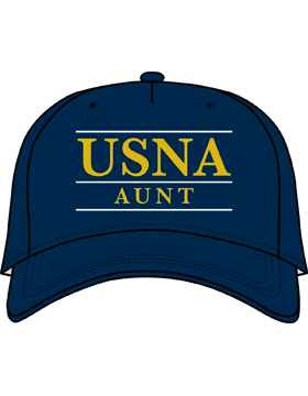 BC-USNA-205A Ball Cap Navy Blue - USNA Aunt with Bar Design