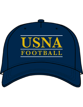BC-USNA-210A Ball Cap Navy Blue - USNA Football with Bar Design