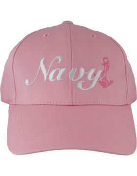 BC-USNA-315 Ball Cap Pink, White Navy with Dark Pink Anchor