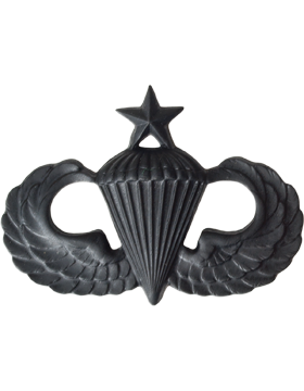 Black Metal Badge Senior Parachutist