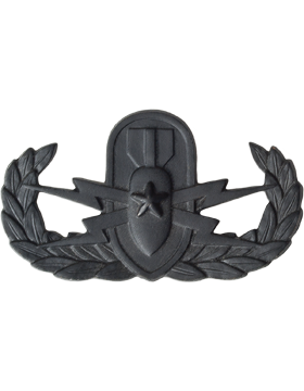 Black Metal Badge Senior EOD