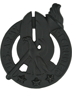 Army Recruiter (With 3 Black Stars) Badge Black Metal