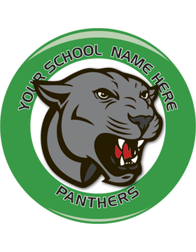 School Spirit Button, Highschool - Panthers, 2.25in