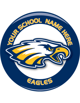 School Spirit Button, Highschool - Eagles, 2.25in Snake Key Chain