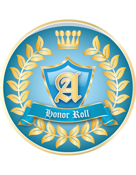 School Spirit Button, Honor Roll, 2.25in