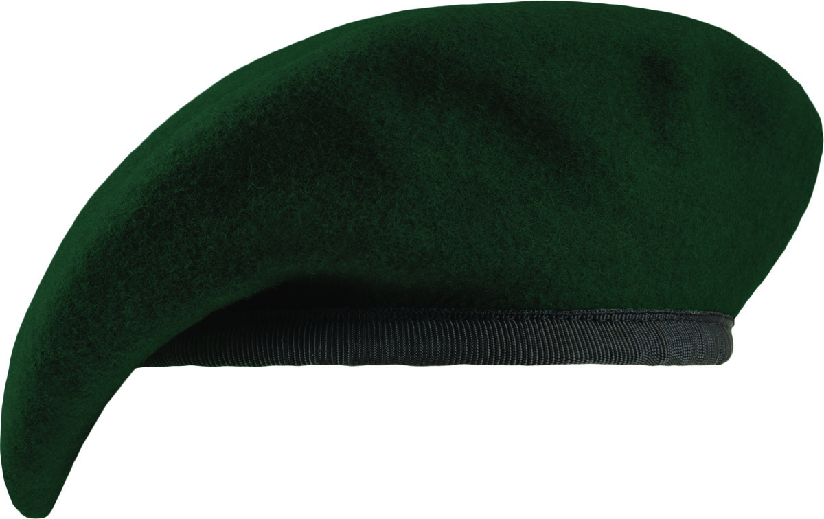 Special Forces Green Fitted Lined Beret with Leather Sweatband