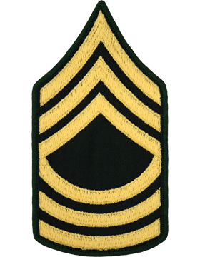 Male Chevron Gold on Green C-108 Master Sergeant (E-8) (Pair)