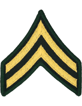 Female Chevron Gold on Green C-203 Corporal (E-4) (Pair)