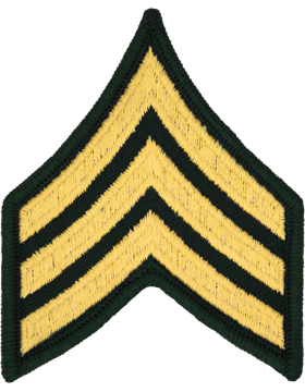 Female Chevron Gold on Green C-205 Sergeant (E-5) (Pair)