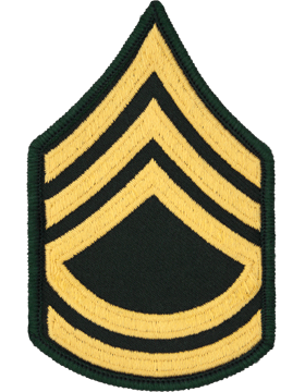 Female Chevron Gold on Green C-207 Sergeant First Class (E-7) (Pair)