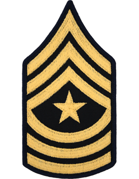 Army Male Dress Chevron Gold on Blue E-9 Sergeant Major (Pair)