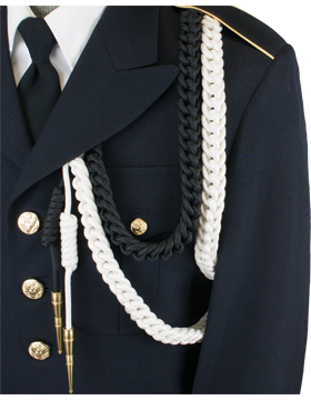 USAF Dress Aiguillette Two Color Shoulder Cord with Gold Tip