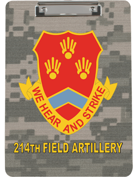 Clipboard, 214th Field Artillery Brigade Crest, ACU, Flat Clip