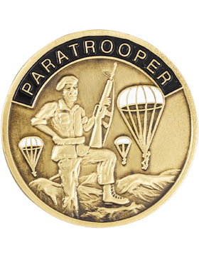 Paratrooper Stock Coin Bronze with Enamel