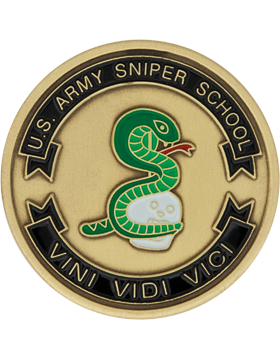 United States Army Sniper School Stock Coin with Enamel