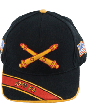 Cap (DC-AR/BOS-0013) Black with 13 Field Artillery Branch Of Service