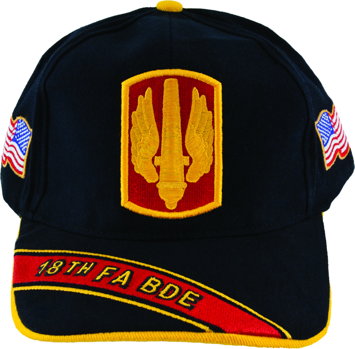 Cap (DC-AR/P-0018B) Black With 18 Field Artillery Brigade Patch