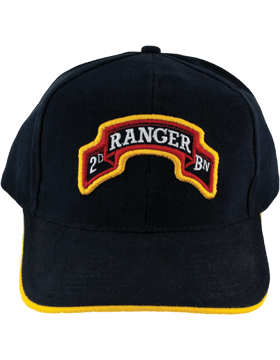 Cap (DC-AR/P-0075-2/A) Black with 2 Battalion 75 Ranger Regiment Scroll Patch