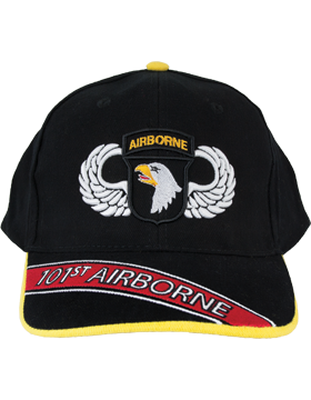 Cap (DC-AR/P-0101A) Black with 101 Infantry Division Patch and Airborne Tab