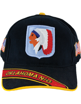 Cap (DC-AR/P-OK/NG-A) Black with Oklahoma National Guard Patch